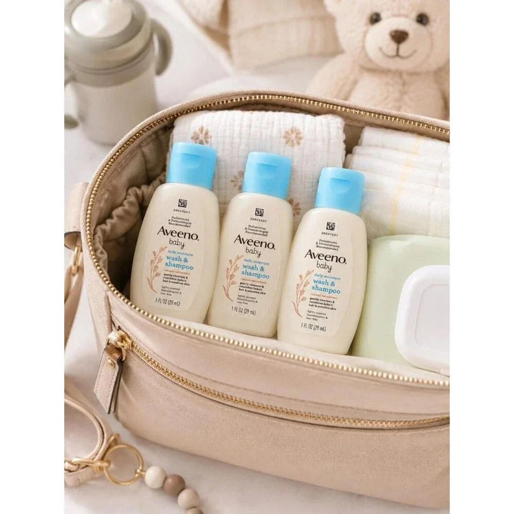 Aveeno Baby Daily Moisture Gentle Body Wash & Shampoo 1oz Travel Size Lot of 10